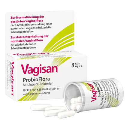 VAGISAN ProbioFlora Lactic Acid Bacteria Vaginal Capsules 8 pcs