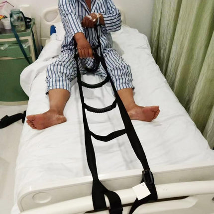 LIKEUDO Adjustable Bed Riser Assist for Elderly and Disabled Patients - Auxiliary Handle with Pull-Up Rope Lifter