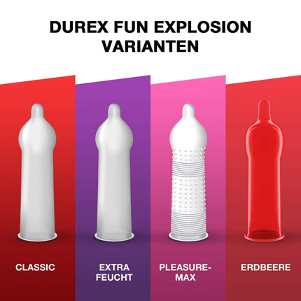 Durex Love Mix Condom Mix – Perfect Fit &amp; Pleasant Scent – ​​With 4 Different Condom Types, Stylish Storage Box – 30 Pack (1 x 30 Pieces)