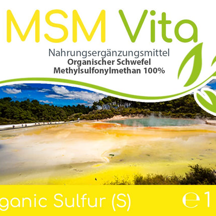Cellavita – Organic Sulfur MSM Vita Powder, high dosage &amp; 99.9% pure – Pure Methylsulfonylmethane Powder 1kg in a bag – MSM Powder additive- and preservative-free – Made in Germany