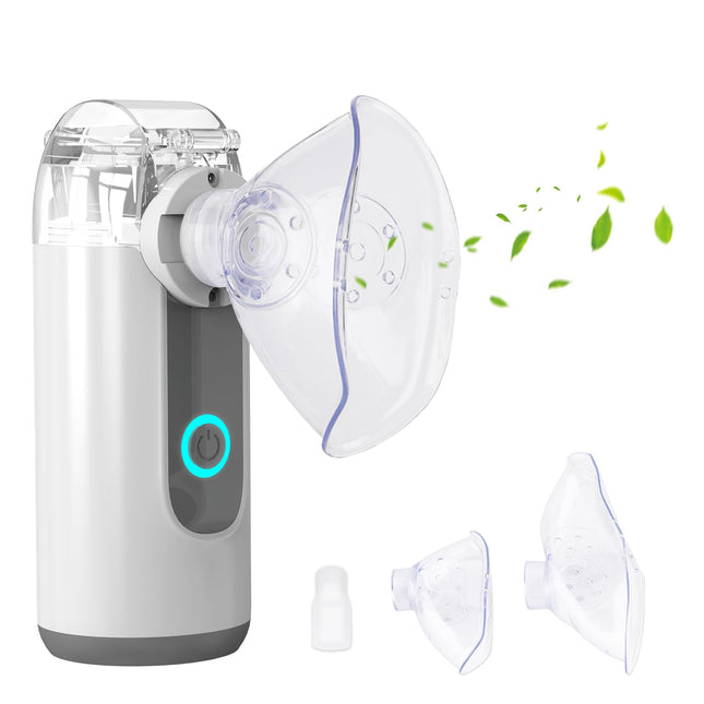 Inhaler for children, inhaler for adults and children, silent nebulizer, inhaler portable inhalers for respiratory diseases, inhaler with mouthpiece and 2 masks - gray