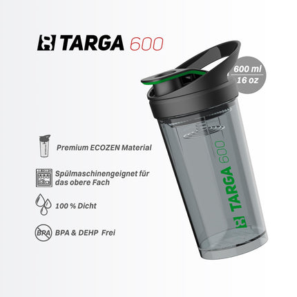 ROCKITZ Protein Shaker 500ml with unique concept - leak-proof + easy cleaning + protein mixing spring = perfectly creamy shakes without lumps - Premium Fitness Shaker Protein Shake