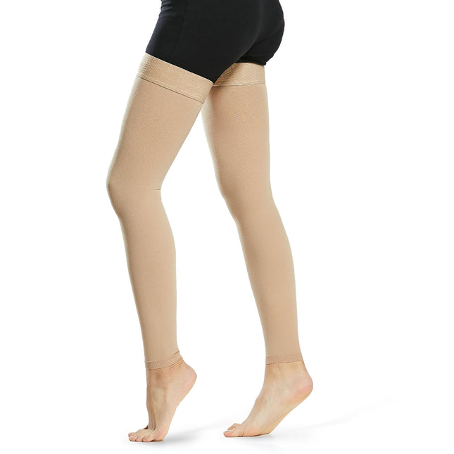 Beister compression stockings for women and men, medical thigh support stockings, 20-30 mmHg, with dot silicone band, thigh footless compression stockings for varicose veins and edema