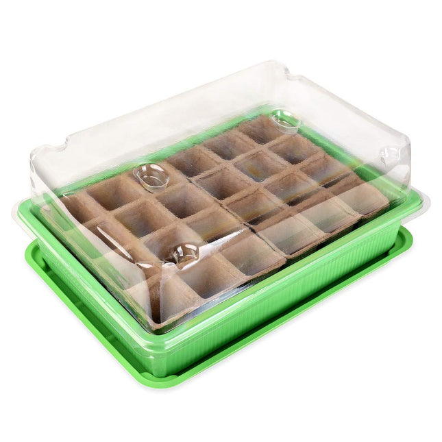 Schramm® Growing Set Greenhouse Growing Tray Pots Indoor Greenhouse 27 x 19 x 11 cm for 24 Growing Pots Growing Set Mini Greenhouse