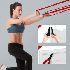 AUVIM Resistance Bands Set Fitness Bands 3 Different Levels of Resistance Bands for Strength Training, Stretching, Calisthenics, Cross Fitness, Pilates, Yoga, Including Door Anchor Storage Bag