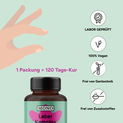 MONO Liver Complex – 120 vegan capsules with silymarin, choline and zinc