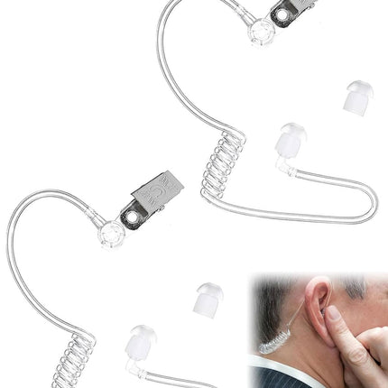 BARRU 2Pcs Earpiece Sound Tube, Replacement Sound Tube, Sound Tube Radio, Transparent Replacement Tube for Walkie Talkie Radios with Holding Clip, Headphone Two-Way Radio Replacement Tube