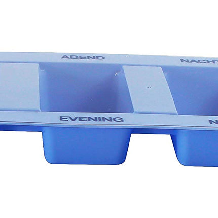Medi-Inn medication dispenser with 4 compartments, blue standard, 10 pieces, tablet box for one day, pill box, daily dispenser