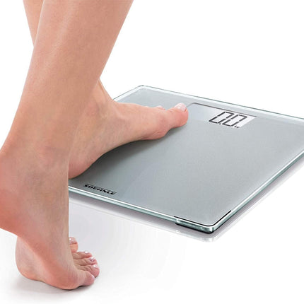 Soehnle Style Sense Compact 300 personal digital scale with extra-large platform, scale with easy-to-read LCD display, personal scale in extra-flat design, body scale made of safety glass