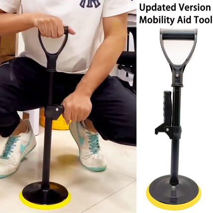 Standing aid, standing aids with handrail, standing aid for seniors, height-adjustable, standing aid from the floor, disabled-friendly accessories for everyday life, black