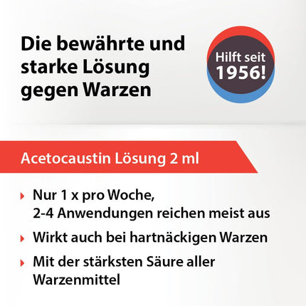 Acetocaustin Solution | Wart Remedy | Pain-Free | Children 4 Years and Over | Wart Treatment for Hands and Feet | 2ml Wart Remover | Wart Removal