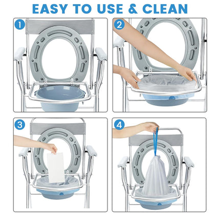 ACWOO Toilet Bags with Absorbent Pads, 40 Pack Bedpan Liners, Disposable Commode Toilet Pads, Portable Toilet Bags, Super Absorbent