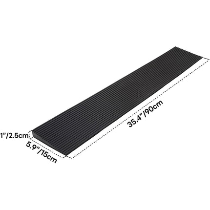 uyoyous Rubber Threshold Ramp 2.5 cm, Driveway Curb Door Threshold Ramp, Non-Slip Access Ramp, Wheelchair Ramp, Cuttable Ramps for Garage, Doors, Driveways, Bathrooms 1500 LBS Capacity