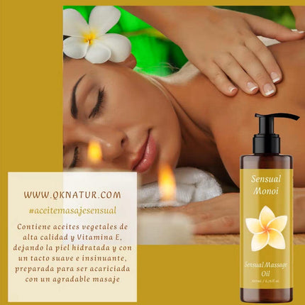 Sensual massage oil MONOI ORGANIC oil - 200ml - For body massages - Premium massage oil for enjoyable massages - Nourishing massage oil