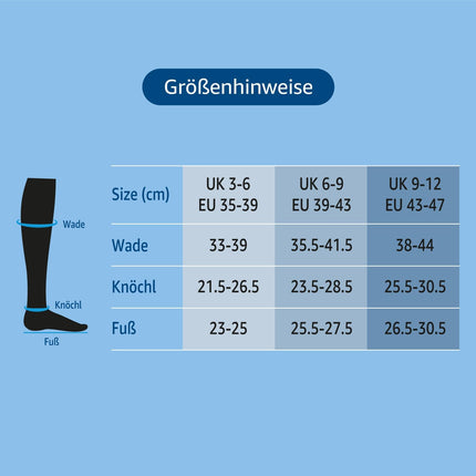 Amazon Basic Care Medical Compression Socks for Flight and Travel, Size 39-43, Black