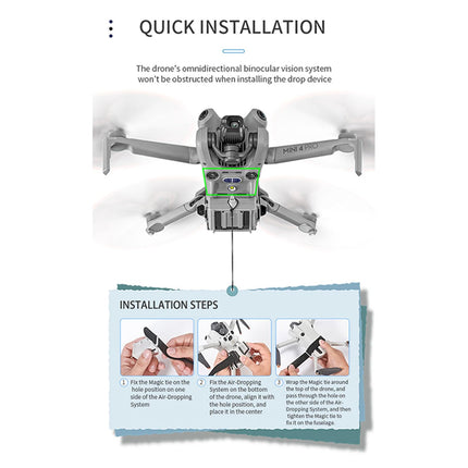 LICHIFIT Drone Airdrop System for DJI Mini 4 Pro - Geomagnetic Thrower Transport Delivery Payload Release Dropping Device - Gray