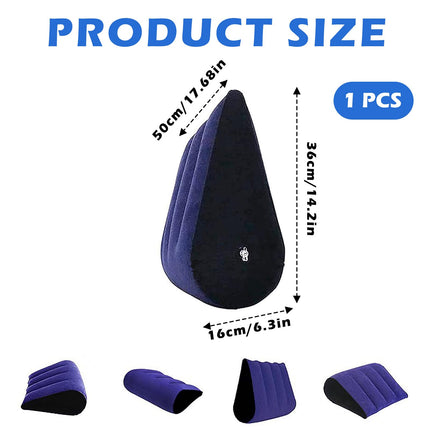 1 Piece Sex Toy for Couples, Erotic, Triangle Inflatable Ramp Sex Games Couples Toys Deeper Position Support Pillow, Erotic Ramp Sex Toy for Men, Women (Blue)