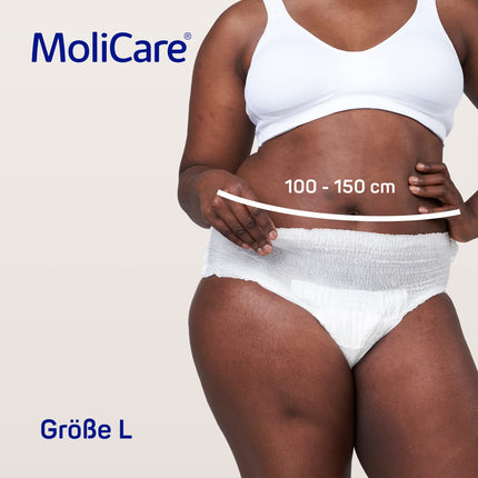 MoliCare Premium Mobile Disposable Pants: Discreet use for incontinence for women and men; 10 drops, size L (100-150 cm hip circumference), 4 x 14 drops
