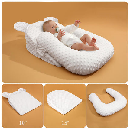 Wedge Pillow Anti Reflux Pillow, 3-Piece Inclined Wedge Pillow for Bed, Bassinet - U-Shaped Positioning Pillow Side Support Pillow with Memory Foam, Washable Nursing Pillow Triangle Pad Non-Slip Pads (B2)