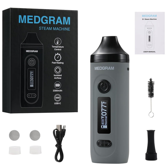 MEDGRAM Herbal Vaporizer, Premium Portable Herbal Vaporizer, Fast Heating, Temperature Control Steam Vaporizer, 20s Heating Time