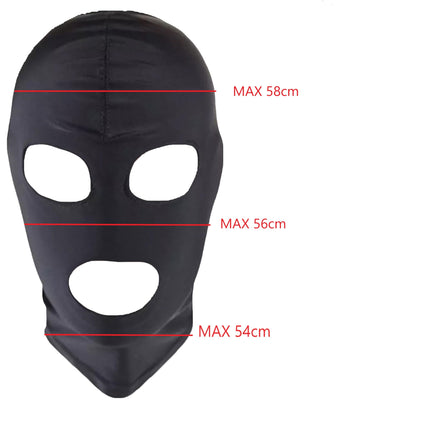 BDSM mask by FOPS 100% spandex SM mask S/M for slaves &amp; role plays stretchable up to 58 cm eyes &amp; mouth free breathable &amp; comfortable perfect for hot control &amp; stimulation games black FOPS B23-1