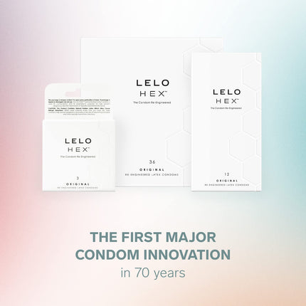 LELO HEX Original Ultra-Thin Condoms with Extra Strength, Male Condoms, 54 mm in Diameter (36-Pack)