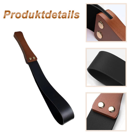 SM Paddle Spanking Paddle, Leather Paddle, Fetish Fantasy Sex Toy Role Play Accessory, with Wooden Handle, for Couples Erotic Bondage Whip