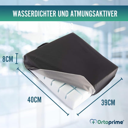OrtoPrime Anti-Decubitus Foam Cushion with Channel System - Prevention and Treatment of Coccyx Pressure Ulcers - Postural Seat Cushion for Wheelchair, Office, Car, and Home - Orthopedic Cushion