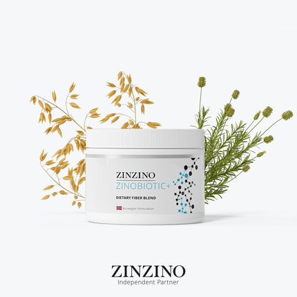 ZinZino Zinobiotic+ Fiber Powder - Multi Fiber Complex - Psyllium Husks &amp; Guar Gum - Intestinal Health - Get Rid of Bloated Stomach - Strengthen Immune System for Adults - Intestinal Treatment for Bloated Stomach