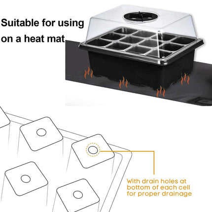 Meanju indoor greenhouse cultivation box, 3 pieces 36 cells mini greenhouses cultivation, cultivation trays cultivation set, cultivation trays seedling with lid, plastic cultivation trays for farm and courtyard