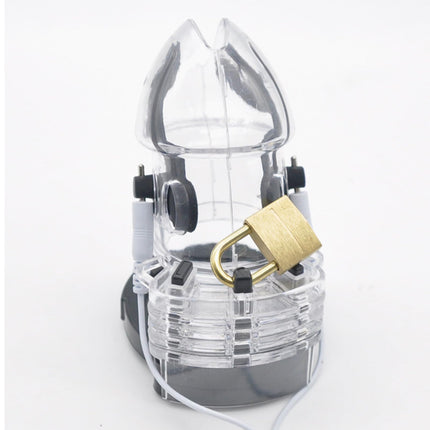 BDSMYEE Penis Cage with Electric Shock, Chastity Cage Male, Sex Toy for Men Extreme, Estim for Man, Chastity Cage Men Extreme Cock Cage Chastity Belt for Men (Transparent)