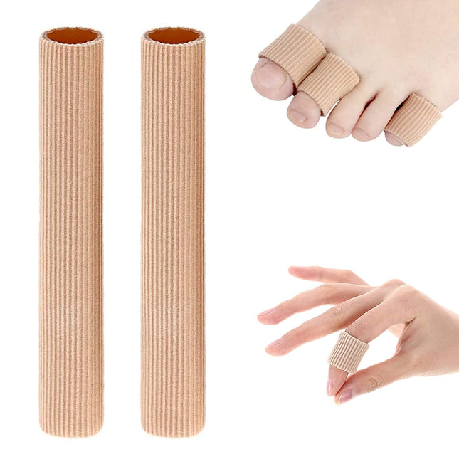 2 Pieces Cuttable Silicone Toe Protector Toe Cushion Tube Bandage Soft Gel Finger Protector Toe Caps Pad for Corns Remover, Callus Cushion, Bunion, Calluses (For Middle Toes -15CM)