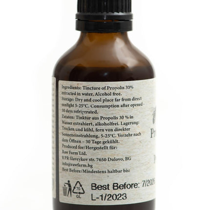 50ml Propolis Tincture 30% - Alcohol-free from RAW Farm Beekeepers