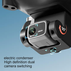 Drone with Camera 4K Dual WIFI 2.4G Brushless Gesture Photography, Obstacle Detection, Optical Flow Positioning, 6-Axis Gyro, Headless Mode, Gift for Adults Children Black 2 Batteries