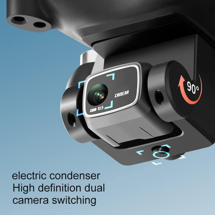 Drone with Camera 4K Dual WIFI 2.4G Brushless Gesture Photography, Obstacle Detection, Optical Flow Positioning, 6-Axis Gyro, Headless Mode, Gift for Adults Children Black 2 Batteries