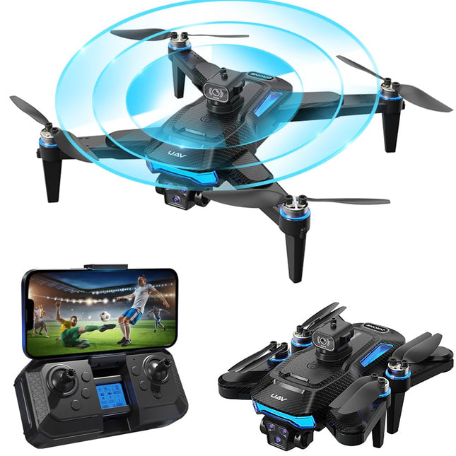 OBEST Drone with Camera, Camera Drone for Beginners, Brushless Motor, 5G WiFi Foldable RC Drone, 360° Obstacle Avoidance, 90° ESC Camera, One-Button Take-off/Landing (2 Batteries)