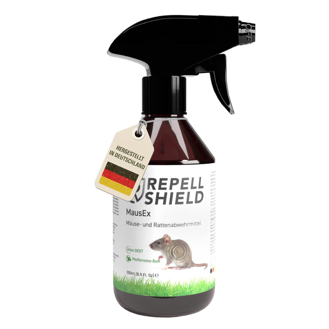 RepellShield® Peppermint Oil Rat &amp; Mouse Repellent Spray - 250ml - Mouse repellent to drive away mice - keeps rats, mice &amp; rodents away, Non-staining, For indoors &amp; outdoors, Mouse deterrent