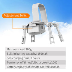 LICHIFIT Drone Airdrop System Universal for DJI Mini 3 Pro/Mini 3 - Compatible, Payload 200g, Remote Control 1000m, Light Gray