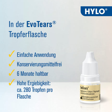 EvoTears® eye drops for dry eyes - Unique due to perfluorohexyloctane and water-free, 3ml