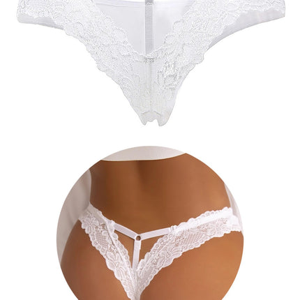 comeondear women's panties sexy string thong women's lace underwear Brazilian briefs bikini thong erotic panty T-back hipster lingerie large sizes underpants sexy lingerie (white, ML)