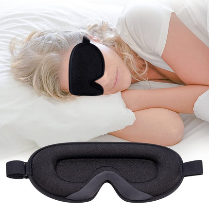 Sleep mask for side sleepers, 3D sleep mask for men, women, soft and breathable eye mask, 100% light-blocking sleep mask with adjustable strap for travel