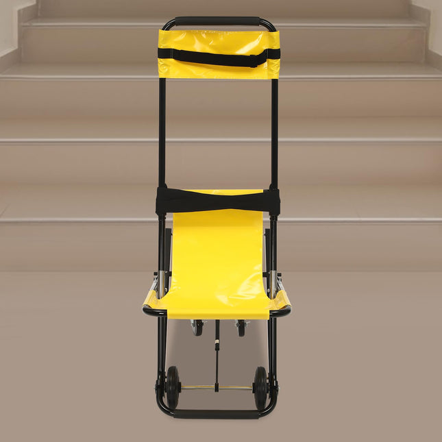 Manual Lift Stair Chair Multifunctional 4 Wheel Lift Wheelchair Mobile Folding Stair Chair with Safety Belts Portable Stair Stretcher Evacuation Chair