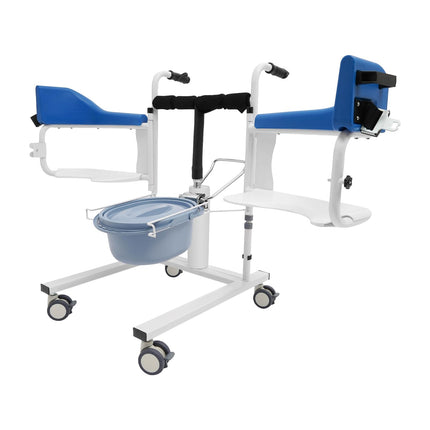 BRRIDE Hydraulic Patient Lift Wheelchair, Commode Chair for Seniors, Portable Bathroom Chair Height Adjustable Transfer Chair Shower Chair with Wheels, for Sick, Disabled, Pregnant Women