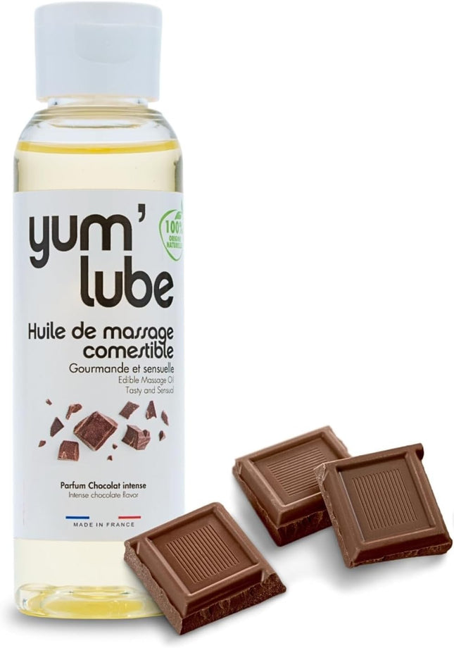 Yum'Lube | Sex &amp; erotic massage oil for massage &amp; intimate | Body oil with chocolate | Massage oil intimate suitable as sex oil | Massage oil for intimate areas &amp; massage oil sex intimate area