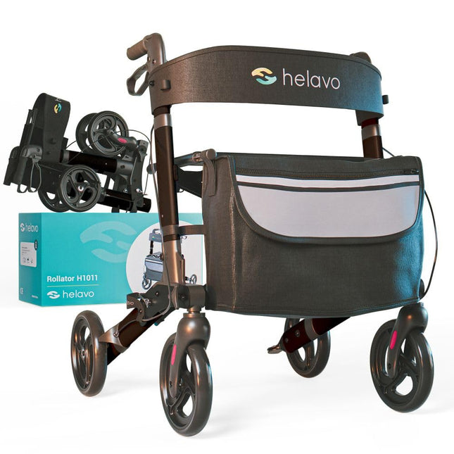 Helavo foldable premium rollator - Lightweight aluminum - Maximum mobility indoors and outdoors