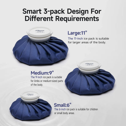 BICAREE Reusable Ice Pack for Injuries, Ice Pack Hot Water Bag for Hot and Cold Therapy and Pain Relief with Lid, Leak-Proof Elastic Breathable Ice Pack 22.8 cm