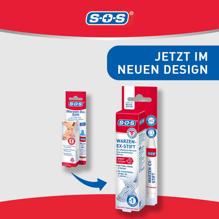 SOS Wart-Ex Pen, for the removal of ordinary, instant-acting wart pens, wart remedy with simple and precise pen application, effective from the first application, 3 ml solution