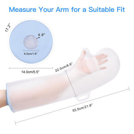 Fasola Shower Protector Arm, Waterproof Arm Cast Protector for Shower, Reusable Cast Arm Shower Cover, Wound Care Accessory, Broken Arm Aid