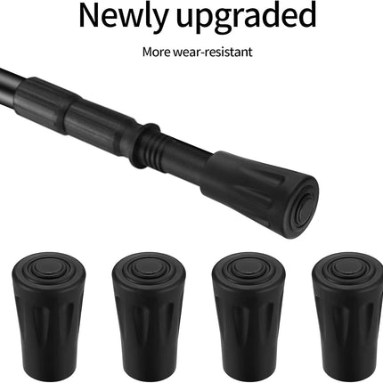 16 PCS Nordic Walking Poles Rubber Buffer, Nordic Walking Pads Rubber Buffer for Hiking Poles Trekking Poles Walking Poles Asphalt Gravel Mountains Hiking Rubber Stopper Attachments