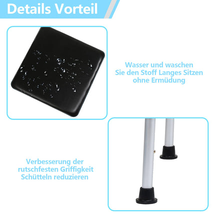 Sonnewelt toilet chair for seniors, height-adjustable toilet chair with armrests and backrest, anti-slip toilet chairs, commode, load capacity up to 160 kg